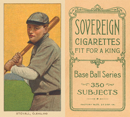 1909 White Borders Sovereign Stovall, Cleveland #467 Baseball Card