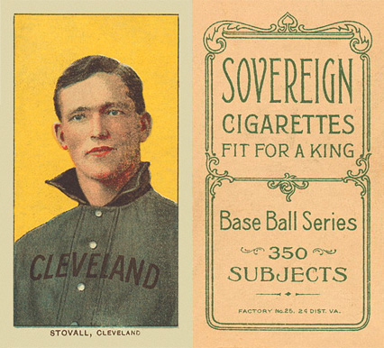 1909 White Borders Sovereign Stovall, Cleveland #468 Baseball Card