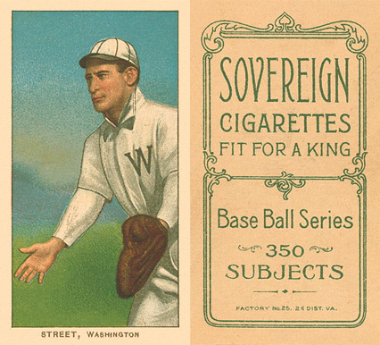 1909 White Borders Sovereign Street, Washington #470 Baseball Card