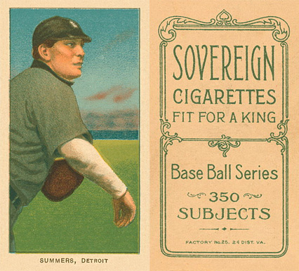 1909 White Borders Sovereign Summers, Detroit #473 Baseball Card