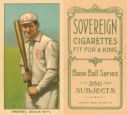 1909 White Borders Sovereign Sweeney Boston Nat'L #474 Baseball Card