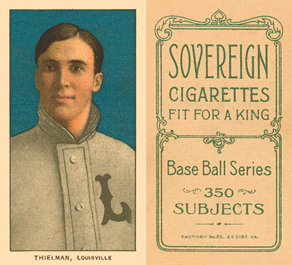 1909 White Borders Sovereign Thielman, Louisville #482 Baseball Card