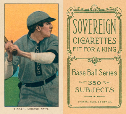 1909 White Borders Sovereign Tinker, Chicago Nat'L #485 Baseball Card