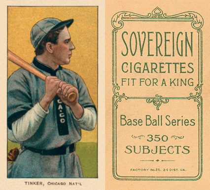 1909 White Borders Sovereign Tinker, Chicago Nat'L #486 Baseball Card