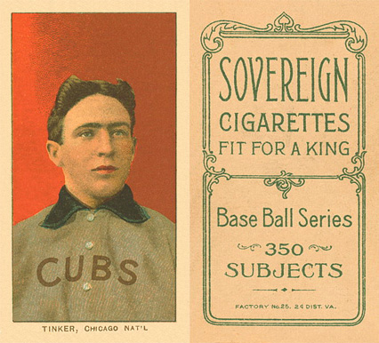 1909 White Borders Sovereign Tinker, Chicago Nat'L #488 Baseball Card