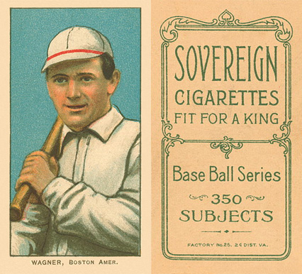 1909 White Borders Sovereign Wagner, Boston Amer. #496 Baseball Card