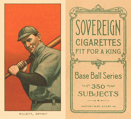 1909 White Borders Sovereign Willett, Detroit #510 Baseball Card