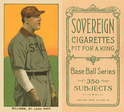 1909 White Borders Sovereign Williams, St. Louis Amer. #512 Baseball Card