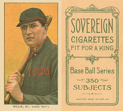 1909 White Borders Sovereign Willis, St. Louis Nat'L #515 Baseball Card
