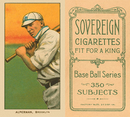 1909 White Borders Sovereign Alperman, Brooklyn #6 Baseball Card
