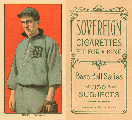 1909 White Borders Sovereign Bush, Detroit #65 Baseball Card