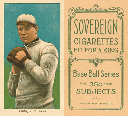 1909 White Borders Sovereign Ames, N.Y. Nat'l #7 Baseball Card