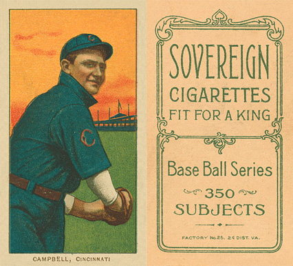 1909 White Borders Sovereign Campbell, Cincinnati #71 Baseball Card
