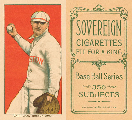 1909 White Borders Sovereign Carrigan, Boston Amer. #74 Baseball Card