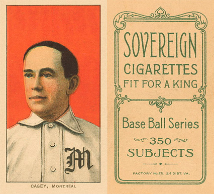 1909 White Borders Sovereign Casey, Montreal #75 Baseball Card