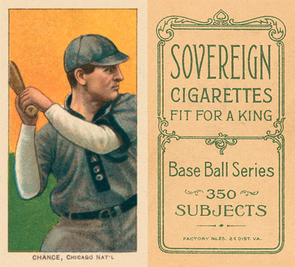 1909 White Borders Sovereign Chance, Chicago Nat'L #77 Baseball Card