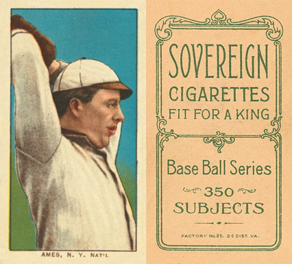 1909 White Borders Sovereign Ames, N.Y. Nat'l #8 Baseball Card