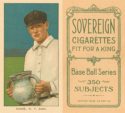 1909 White Borders Sovereign Chase, N.Y. Amer. #82 Baseball Card