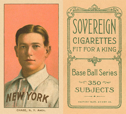 1909 White Borders Sovereign Chase, N.Y. Amer. #84 Baseball Card