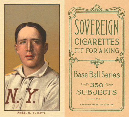 1909 White Borders Sovereign Ames, N.Y. Nat'l #9 Baseball Card