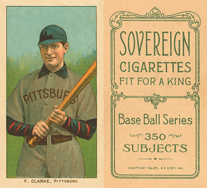1909 White Borders Sovereign F. Clarke, Pittsburgh #91 Baseball Card