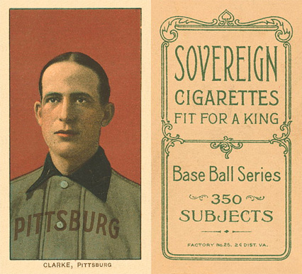 1909 White Borders Sovereign Clarke, Pittsburgh #92 Baseball Card