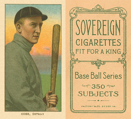 1909 White Borders Sovereign Cobb, Detroit #98 Baseball Card