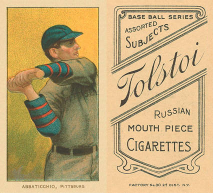 1909 White Borders Tolstoi Abbaticchio, Pittsburgh #1 Baseball Card