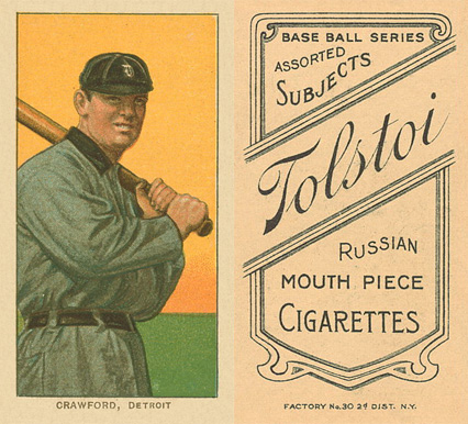 1909 White Borders Tolstoi Crawford, Detroit #112 Baseball Card