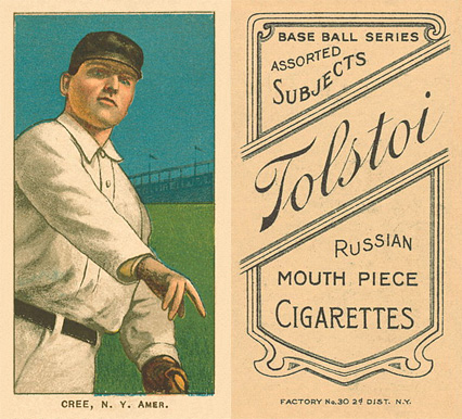 1909 White Borders Tolstoi Cree, N.Y. Amer. #113 Baseball Card
