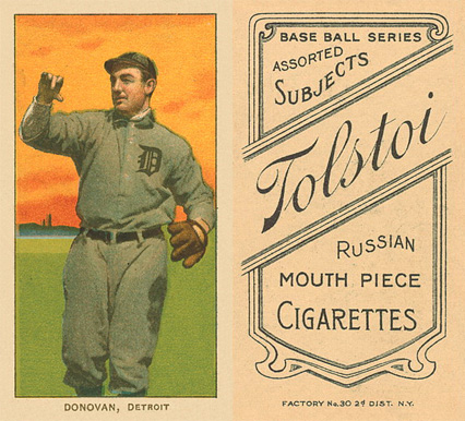 1909 White Borders Tolstoi Donovan, Detroit #136 Baseball Card