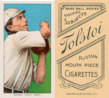 1909 White Borders Tolstoi Baker, Phila. Amer. #15 Baseball Card