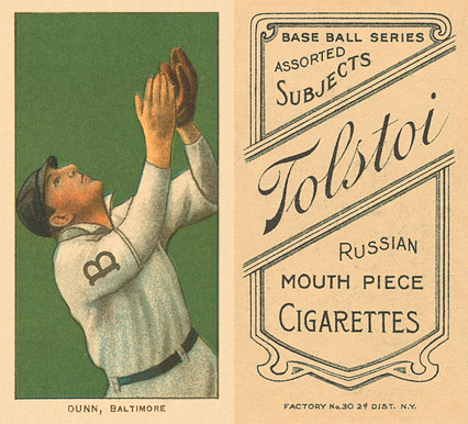 1909 White Borders Tolstoi Dunn, Baltimore #154 Baseball Card