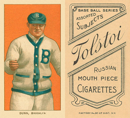 1909 White Borders Tolstoi Dunn, Brooklyn #155 Baseball Card