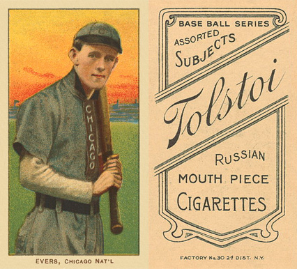 1909 White Borders Tolstoi Evers, Chicago Nat'L #167 Baseball Card