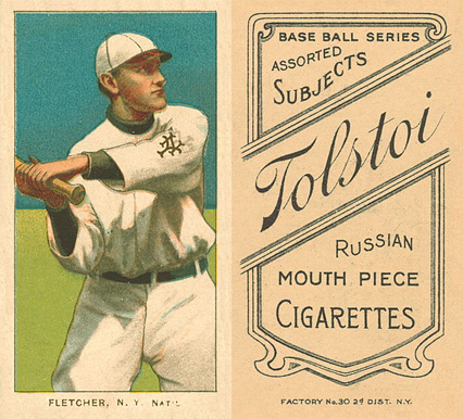1909 White Borders Tolstoi Fletcher, N.Y. Nat'L #175 Baseball Card
