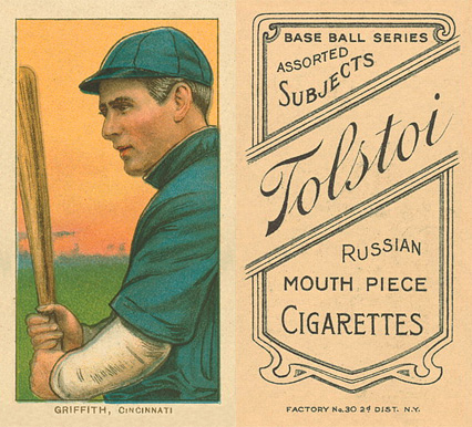 1909 White Borders Tolstoi Griffith, Cincinnati #195 Baseball Card