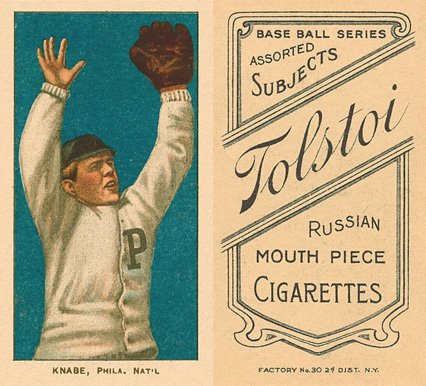 1909 White Borders Tolstoi Knabe, Phila. Nat'L #259 Baseball Card