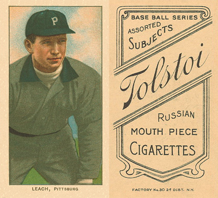 1909 White Borders Tolstoi Leach, Pittsburgh #279 Baseball Card