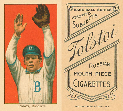 1909 White Borders Tolstoi Lennox, Brooklyn #283 Baseball Card