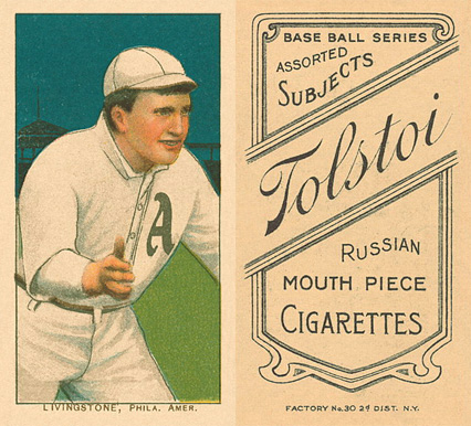1909 White Borders Tolstoi Livingstone, Phil. Amer. #288 Baseball Card