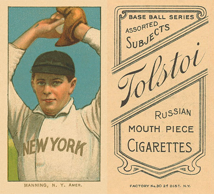 1909 White Borders Tolstoi Manning, N.Y. Amer. #302 Baseball Card