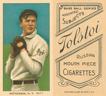 1909 White Borders Tolstoi Mathewson, N.Y. Nat'L #307 Baseball Card