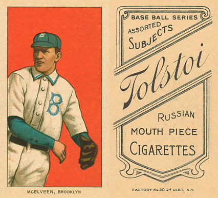 1909 White Borders Tolstoi McElveen, Brooklyn #315 Baseball Card