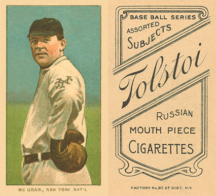 1909 White Borders Tolstoi McGraw, New York Nat'L #321 Baseball Card