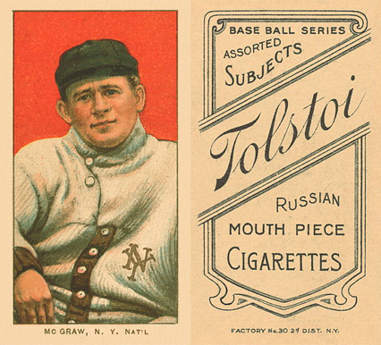 1909 White Borders Tolstoi McGraw, N.Y. Nat'L #323 Baseball Card