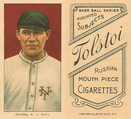 1909 White Borders Tolstoi Meyers, N.Y. Nat'L #333 Baseball Card