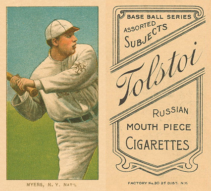 1909 White Borders Tolstoi Myers, N.Y. Nat'L #354 Baseball Card