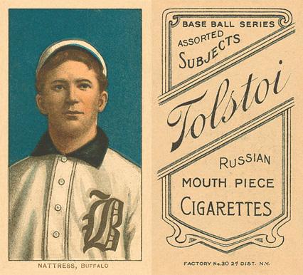 1909 White Borders Tolstoi Nattress, Buffalo #356 Baseball Card