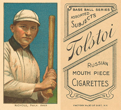 1909 White Borders Tolstoi Nichols, Phila. Amer. #359 Baseball Card